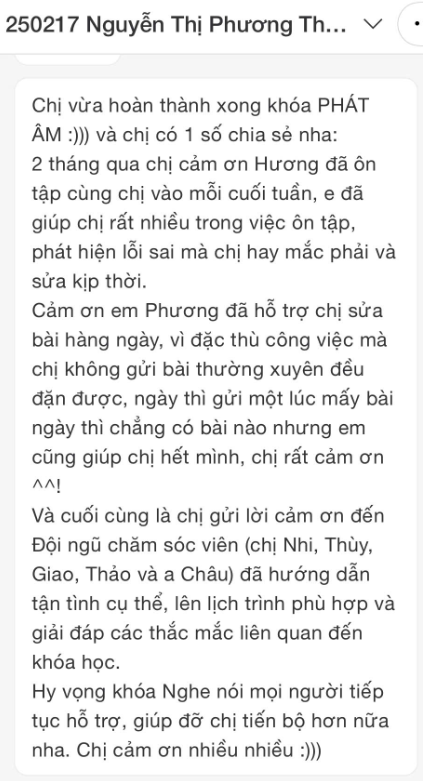 250217 Nguyễn Thị Phương Thảo 0386810717 vip coaching